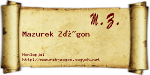 Mazurek Zágon névjegykártya